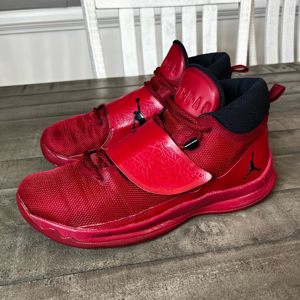 Nike Air Jordan Super Fly Hi-Top Athletic Red Sneaker Men Size 12 - Picture 2 of 5